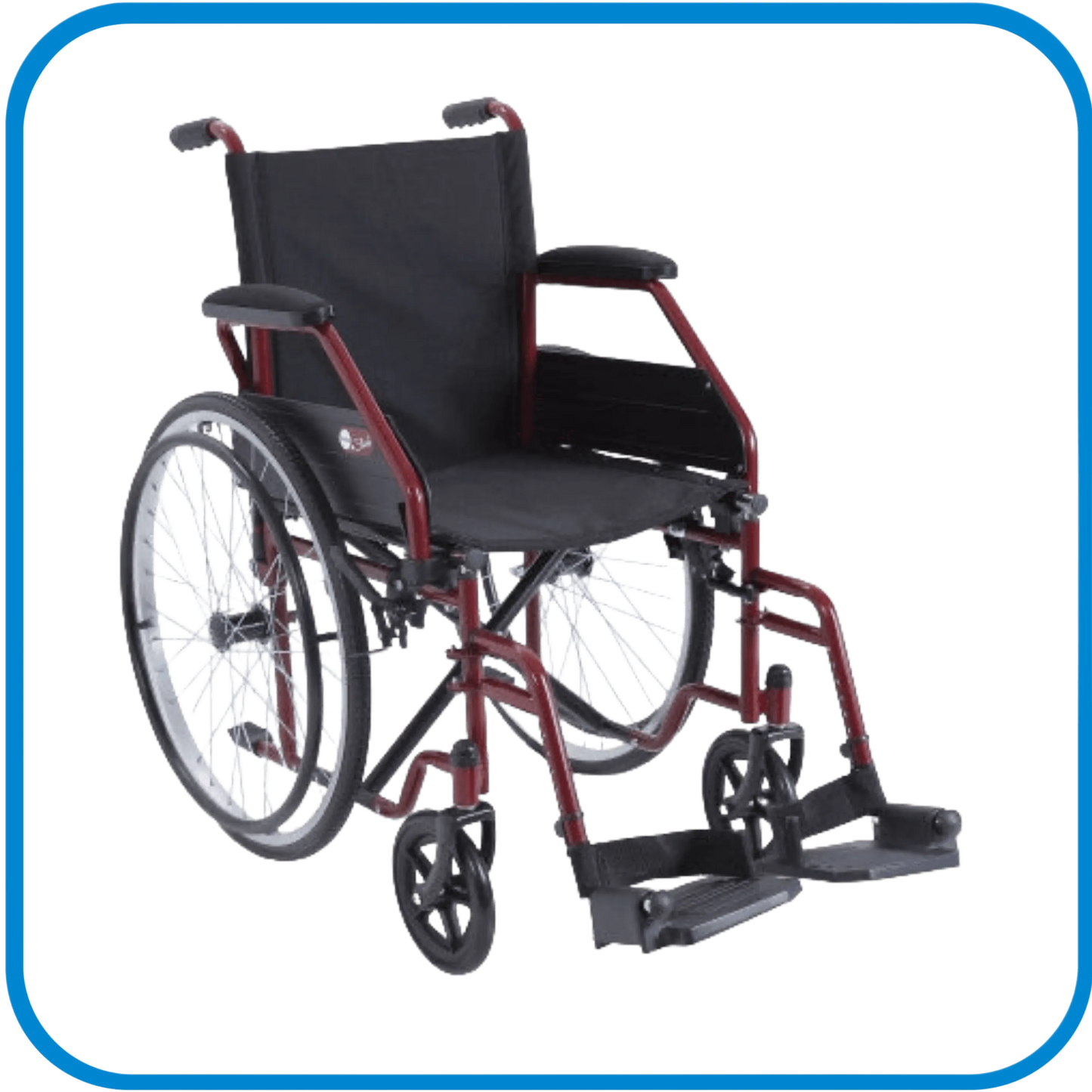 Carrozzina Autospinta Pieghevole Start Seduta 40Cm Rossa - L&G Sport e Benessere