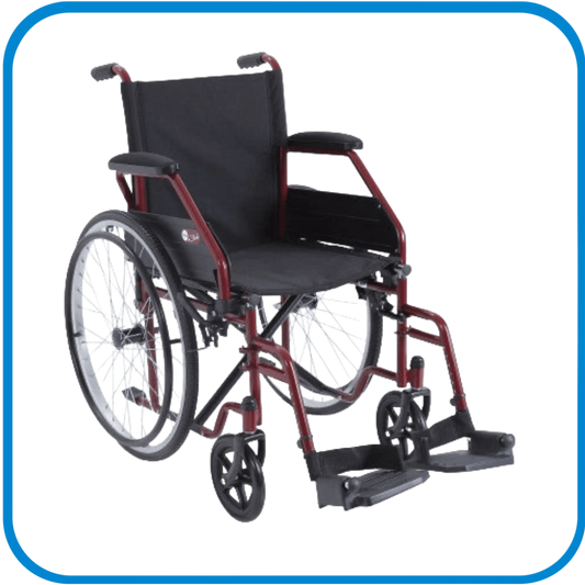 Carrozzina Autospinta Pieghevole Start Seduta 40Cm Rossa - L&G Sport e Benessere