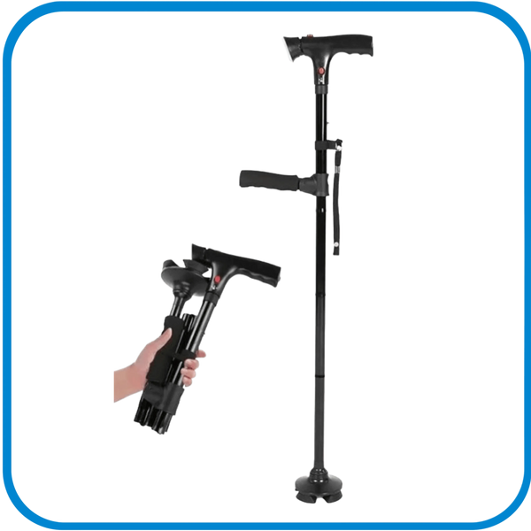 Bastone Da Trekking BXT Magic Pieghevole Con Luce LED, Regolabile 84,8-95cm, Punta Antiscivolo Girevole - 4