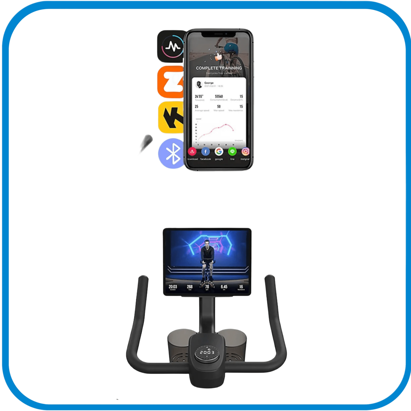 Cyclette Regolabile Con Monitor Bluetooth - L&G Sport e Benessere