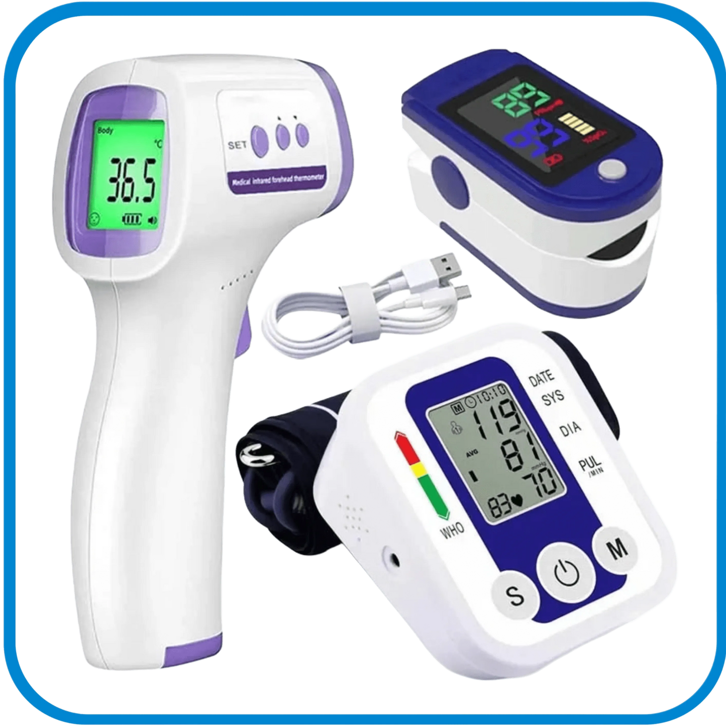 Kit Saturimetro Termometro A Distanza e Misuratore di Pressione - L&G Sport e Benessere