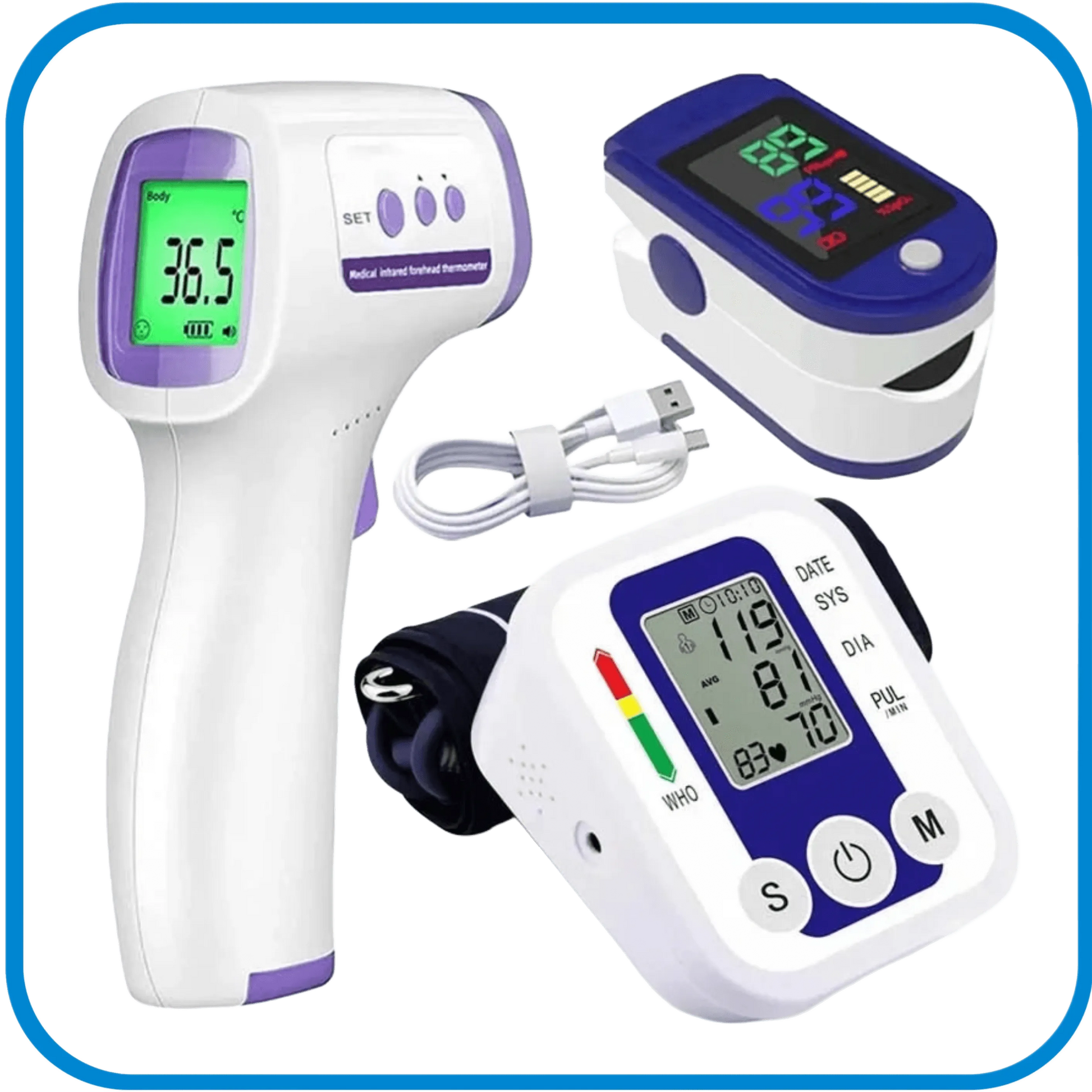 Kit Saturimetro Termometro A Distanza e Misuratore di Pressione - L&G Sport e Benessere