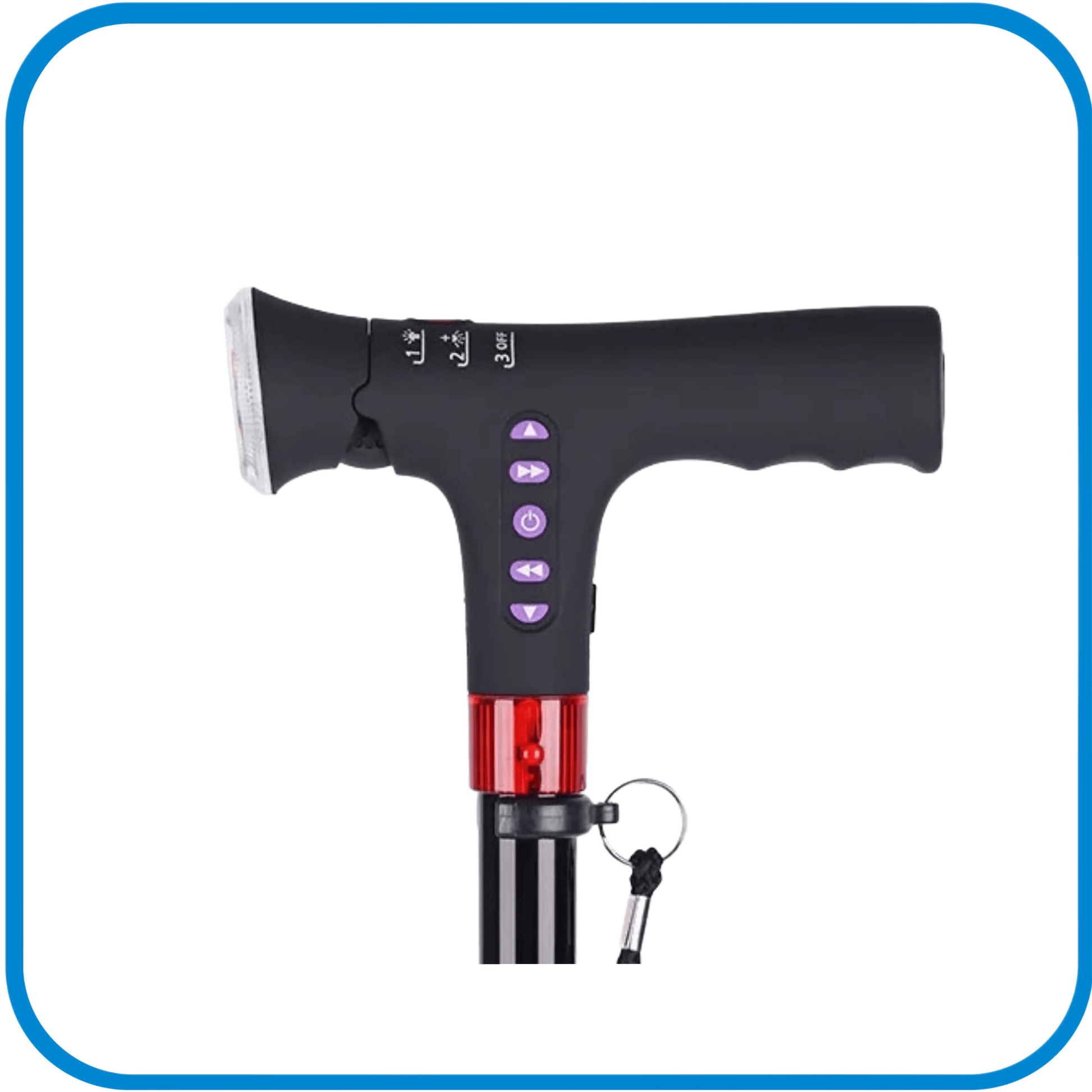 Bastone Regolabile In Alluminio Con Ombrello Torcia e SOS - L&G Sport e Benessere