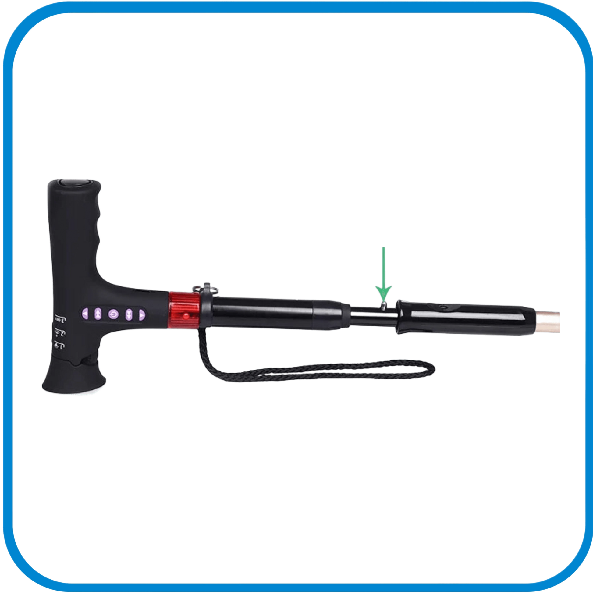 Bastone Regolabile In Alluminio Con Ombrello Torcia e SOS - L&G Sport e Benessere