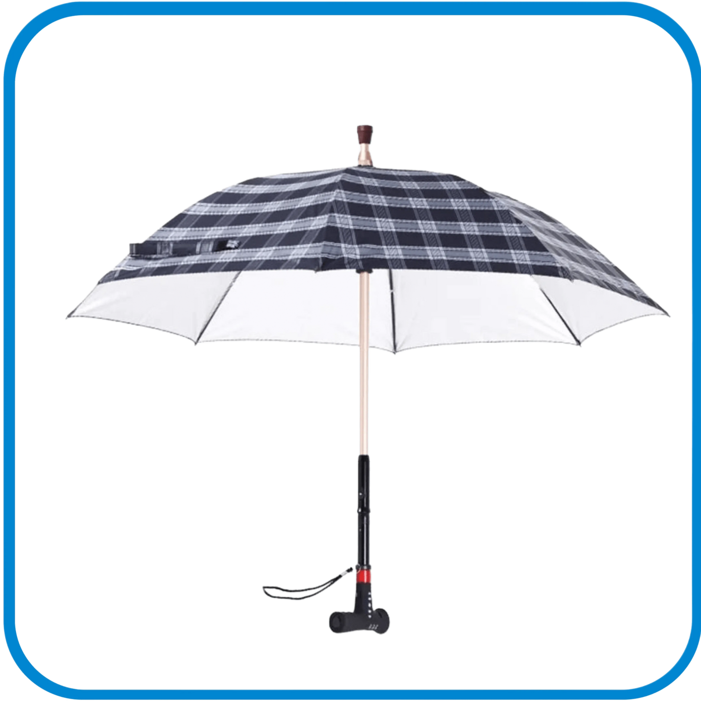 Bastone Regolabile In Alluminio Con Ombrello Torcia e SOS - L&G Sport e Benessere