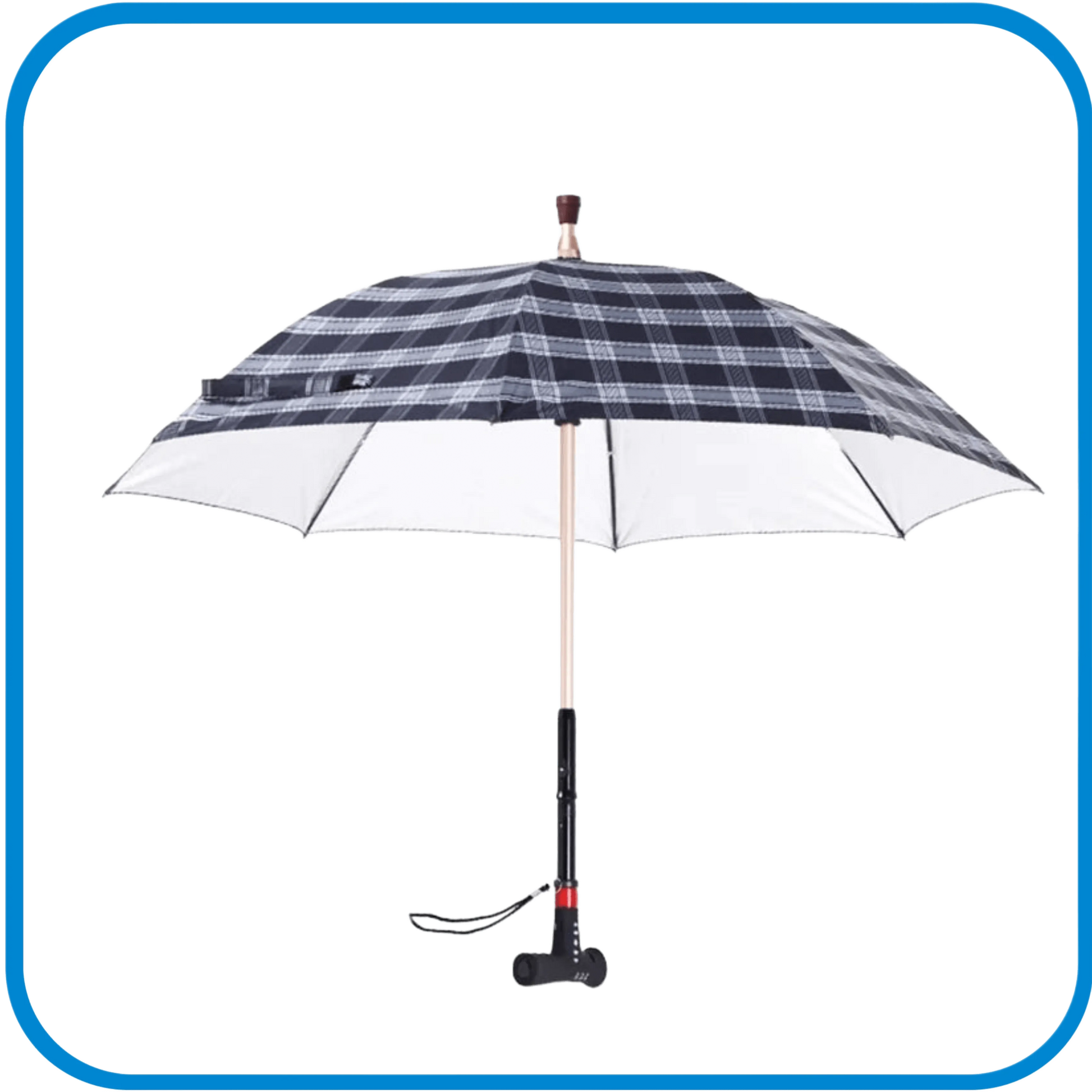 Bastone Regolabile In Alluminio Con Ombrello Torcia e SOS - L&G Sport e Benessere