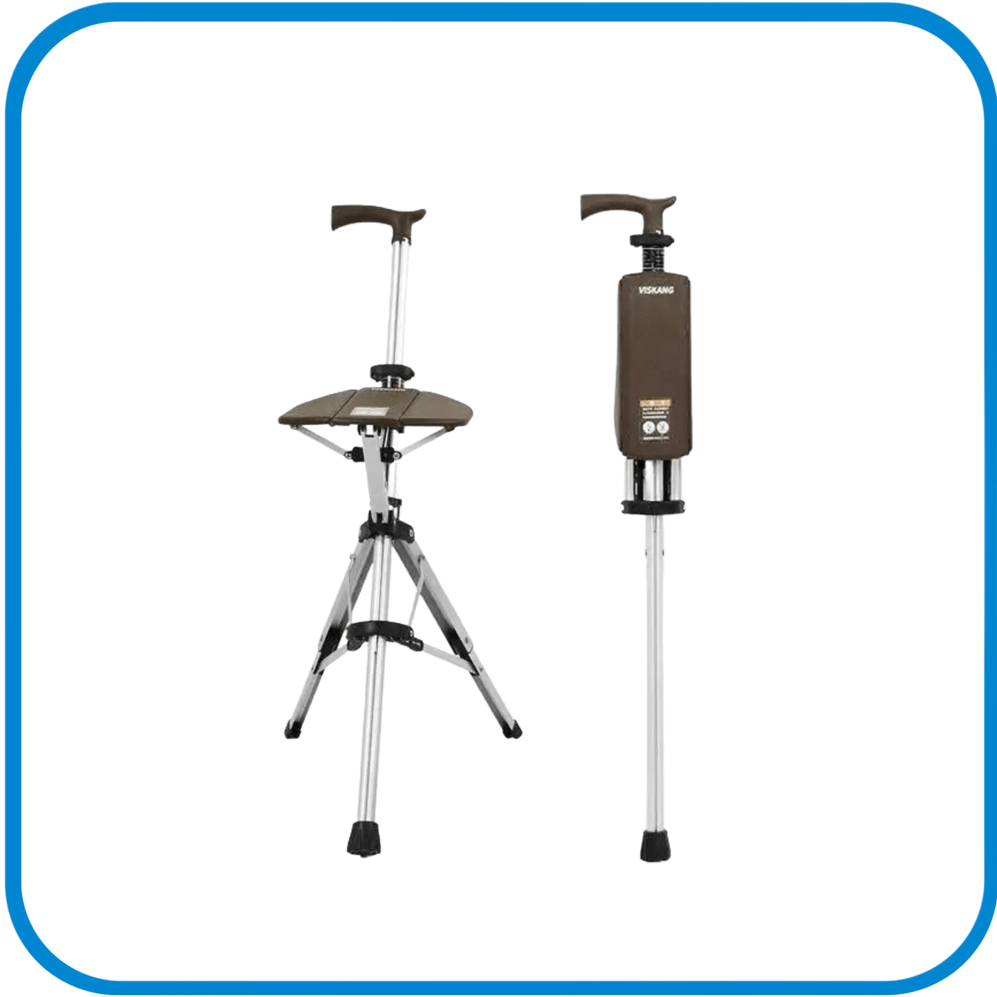 Bastone Con Seduta 3 Piedi Multi Funzione Pieghevole - L&G Sport e Benessere