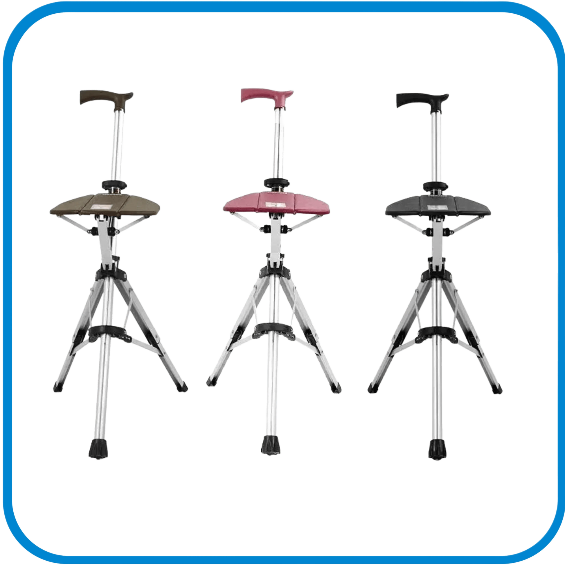 Bastone Con Seduta 3 Piedi Multi Funzione Pieghevole - L&G Sport e Benessere