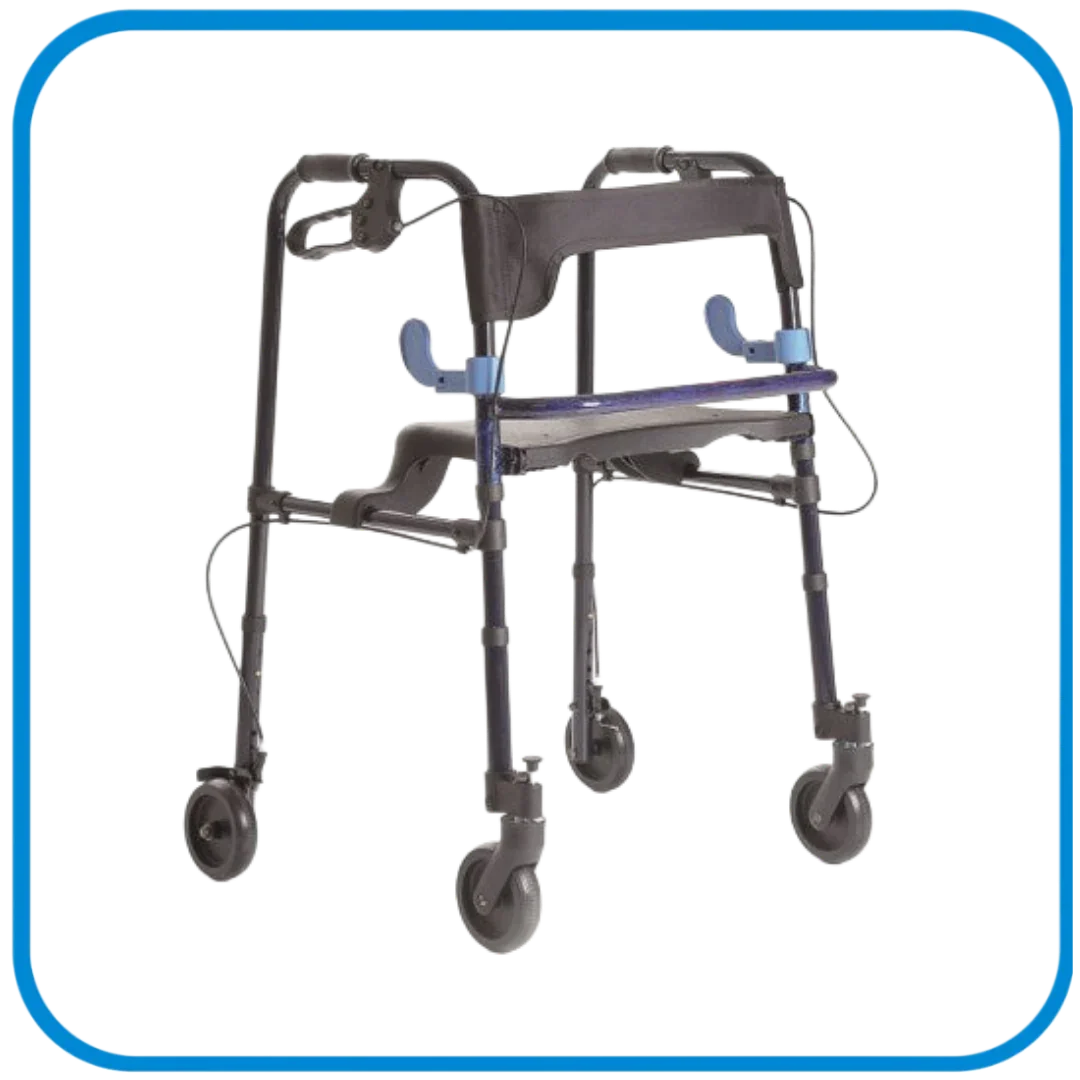 Deambulatore Pieghevole Freni E Sedile - 4 Ruote - L&G Sport e Benessere