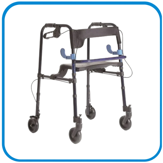 Deambulatore Pieghevole Freni E Sedile - 4 Ruote - L&G Sport e Benessere