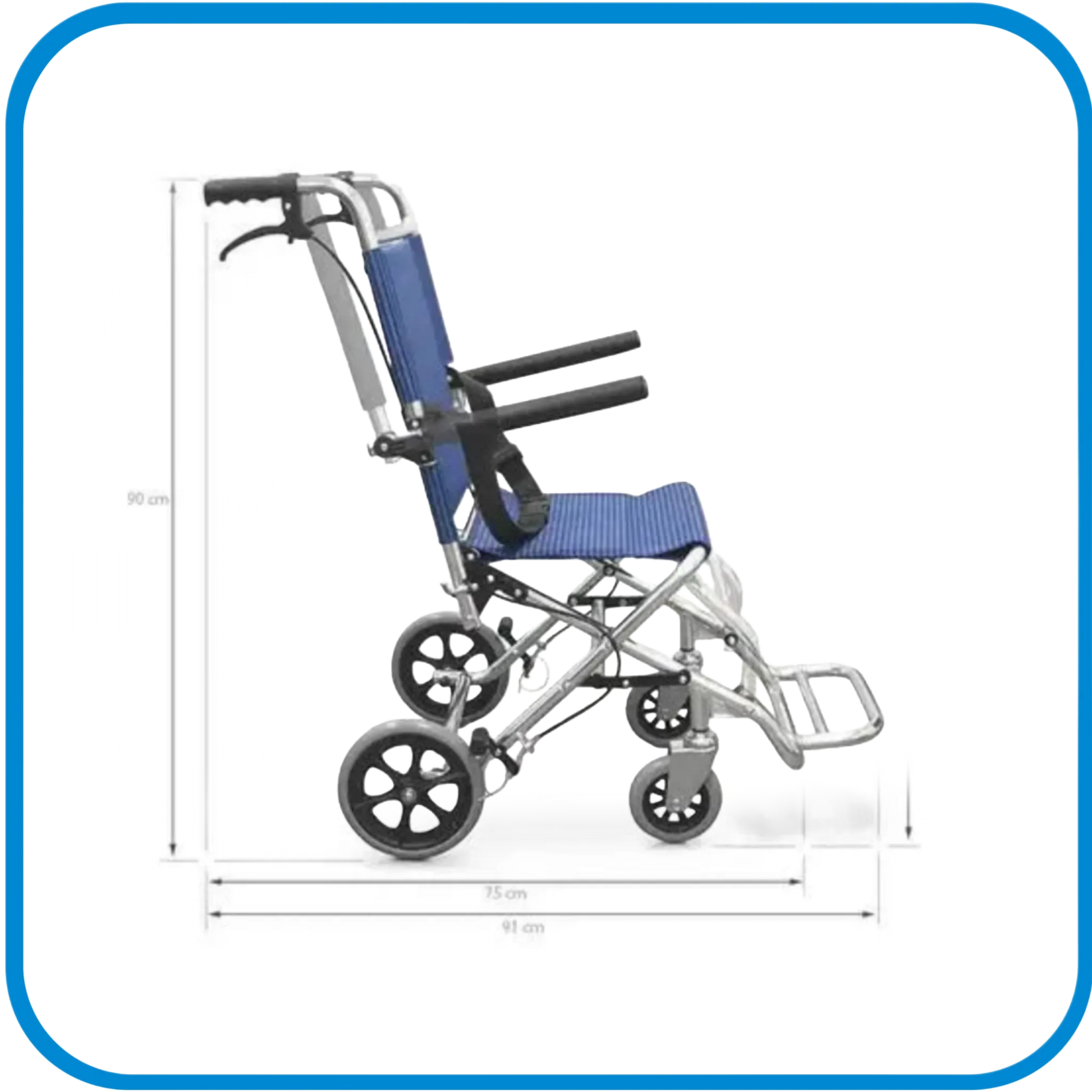 Carrozzina Pieghevole Con Braccioli Reclinabili Per Trasporto Pazienti - L&G Sport e Benessere