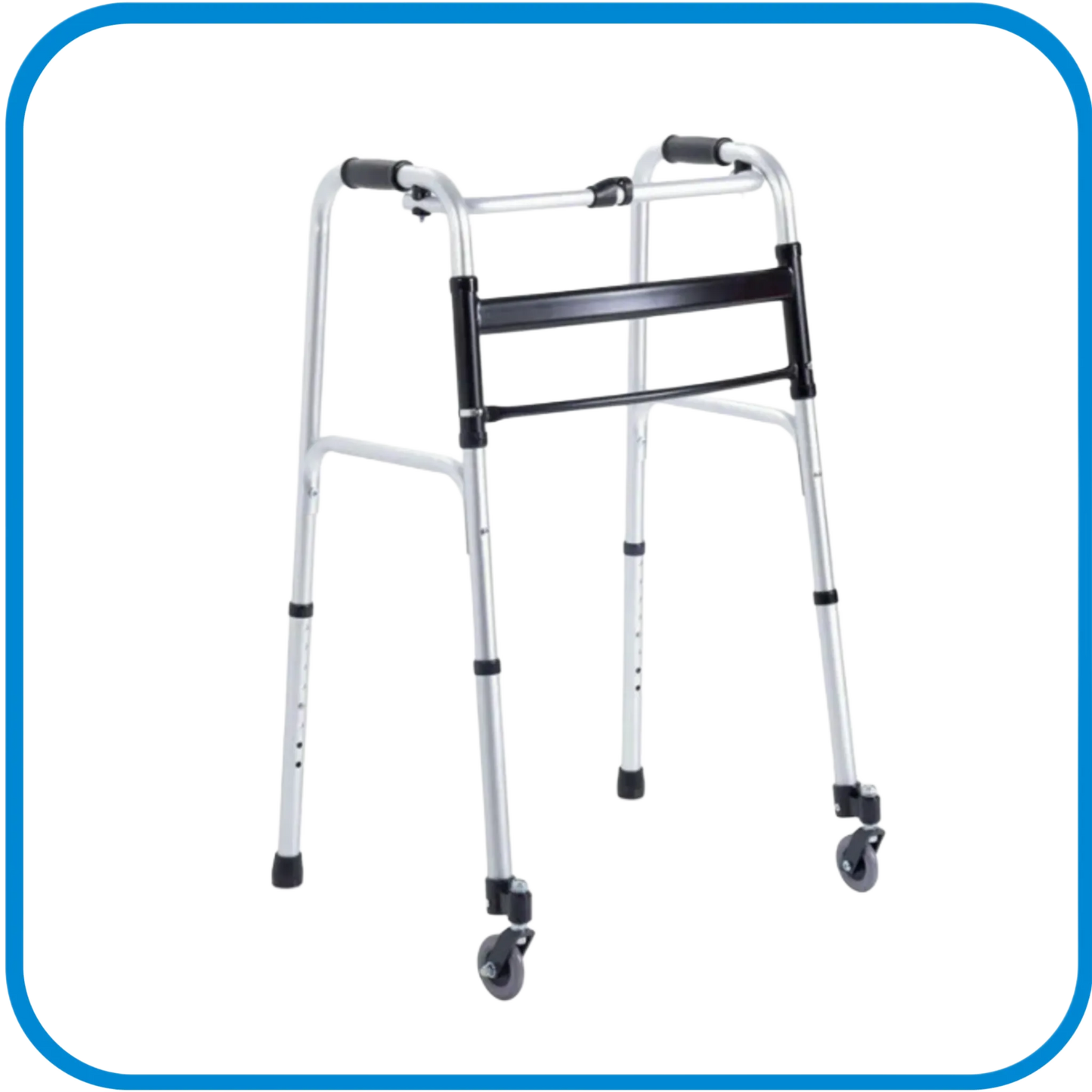 Deambulatore Pieghevole 2 Ruote 2 Puntali Con Freni - L&G Sport e Benessere