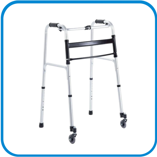 Deambulatore Pieghevole 2 Ruote 2 Puntali Con Freni - L&G Sport e Benessere