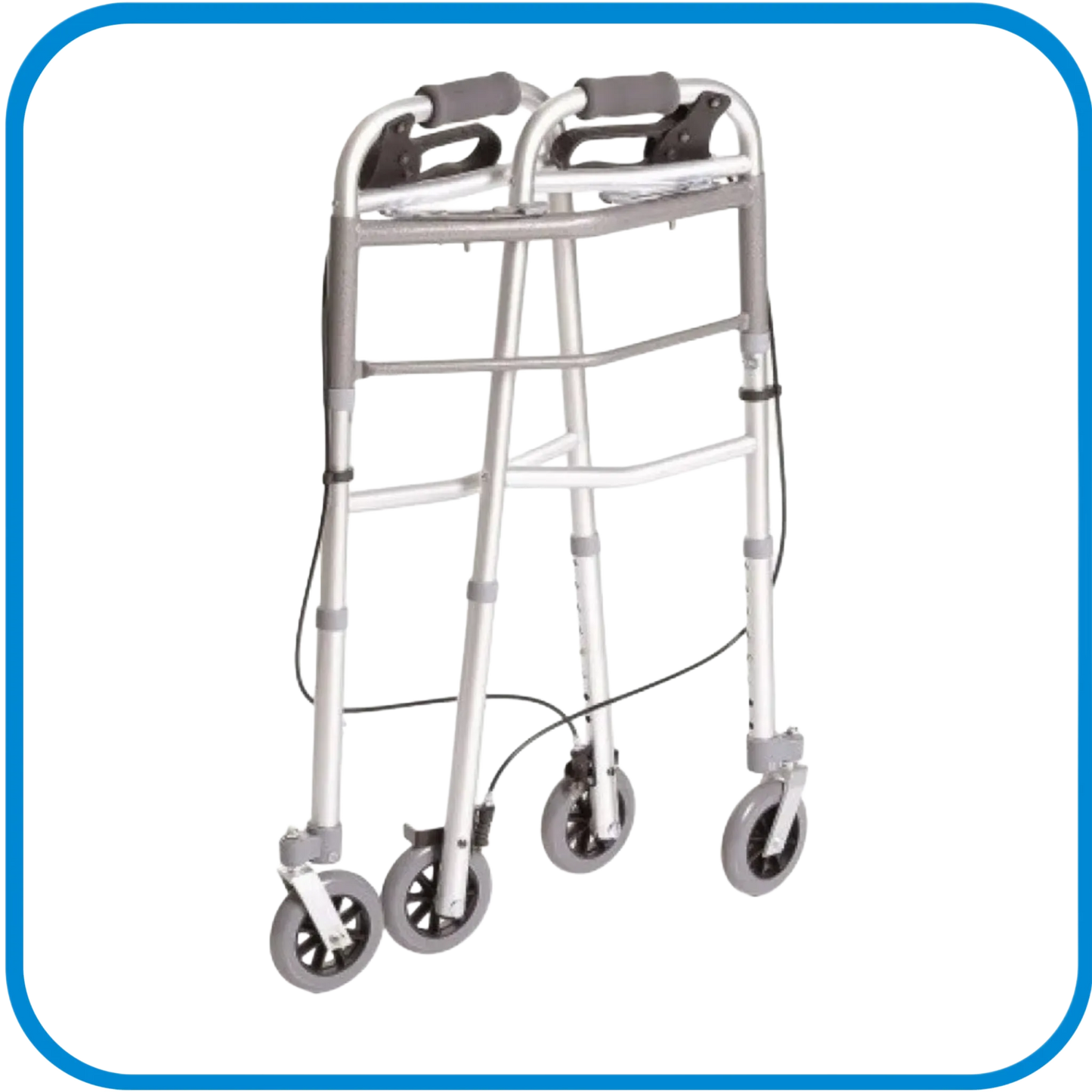 Deambulatore Pieghevole 4 Ruote E Freni Azionabili A Mano - L&G Sport e Benessere