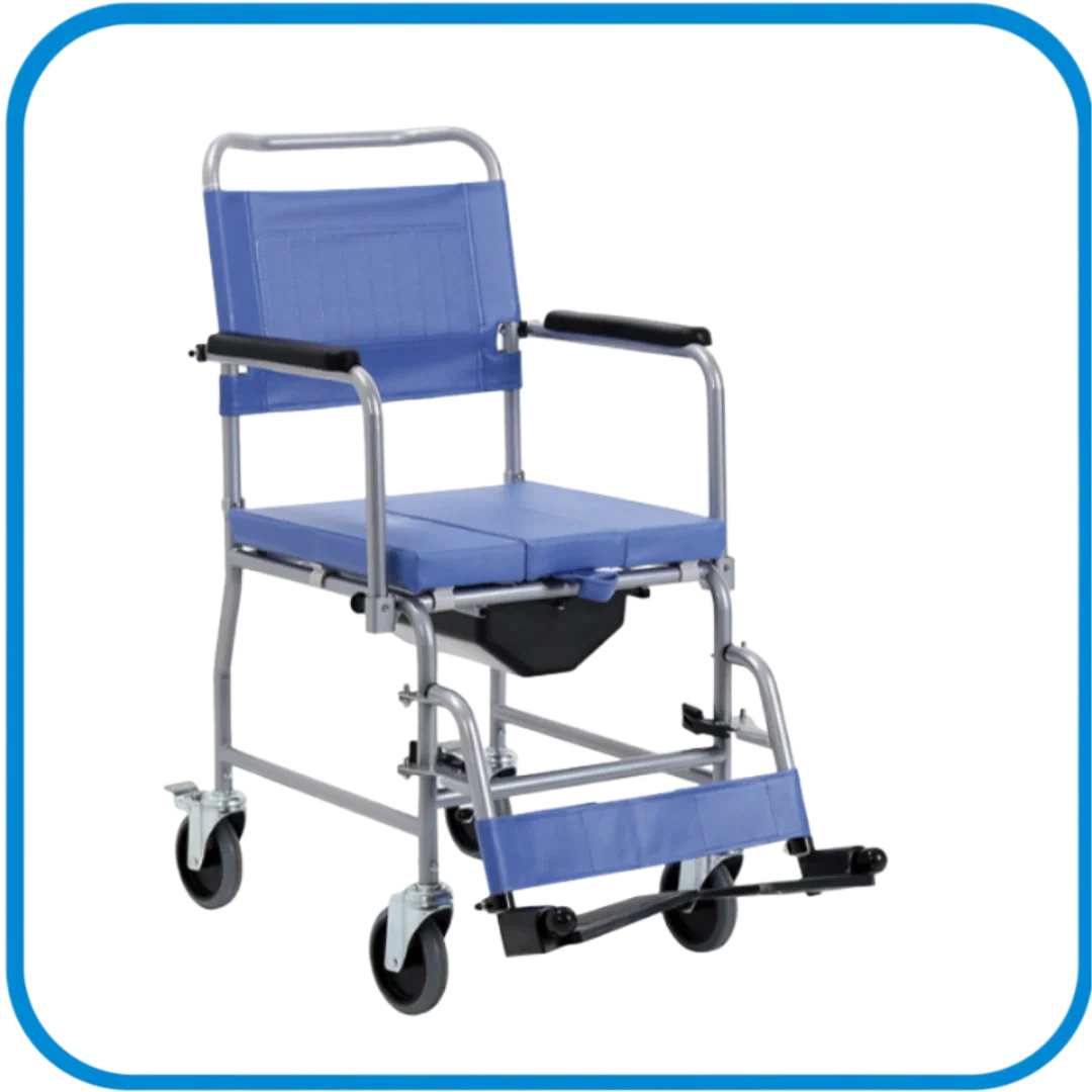 Sedia Comoda 4 Ruote Wc Estraibile E Braccioli Ribaltabili Rc310 - L&G Sport e Benessere