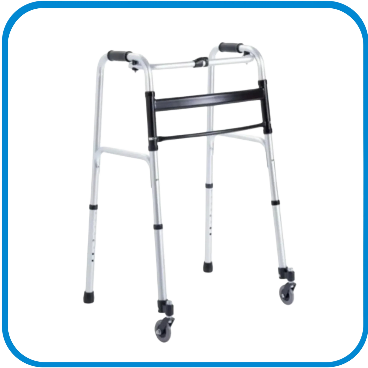 Deambulatore Pieghevole 2 Ruote Piroettanti 2 Puntali - L&G Sport e Benessere