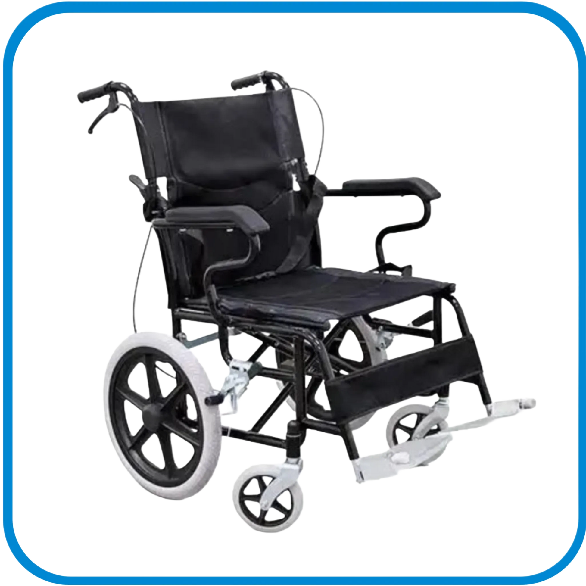 Sedia A Rotelle Pieghevole Con Braccioli Fissi - L&G Sport e Benessere