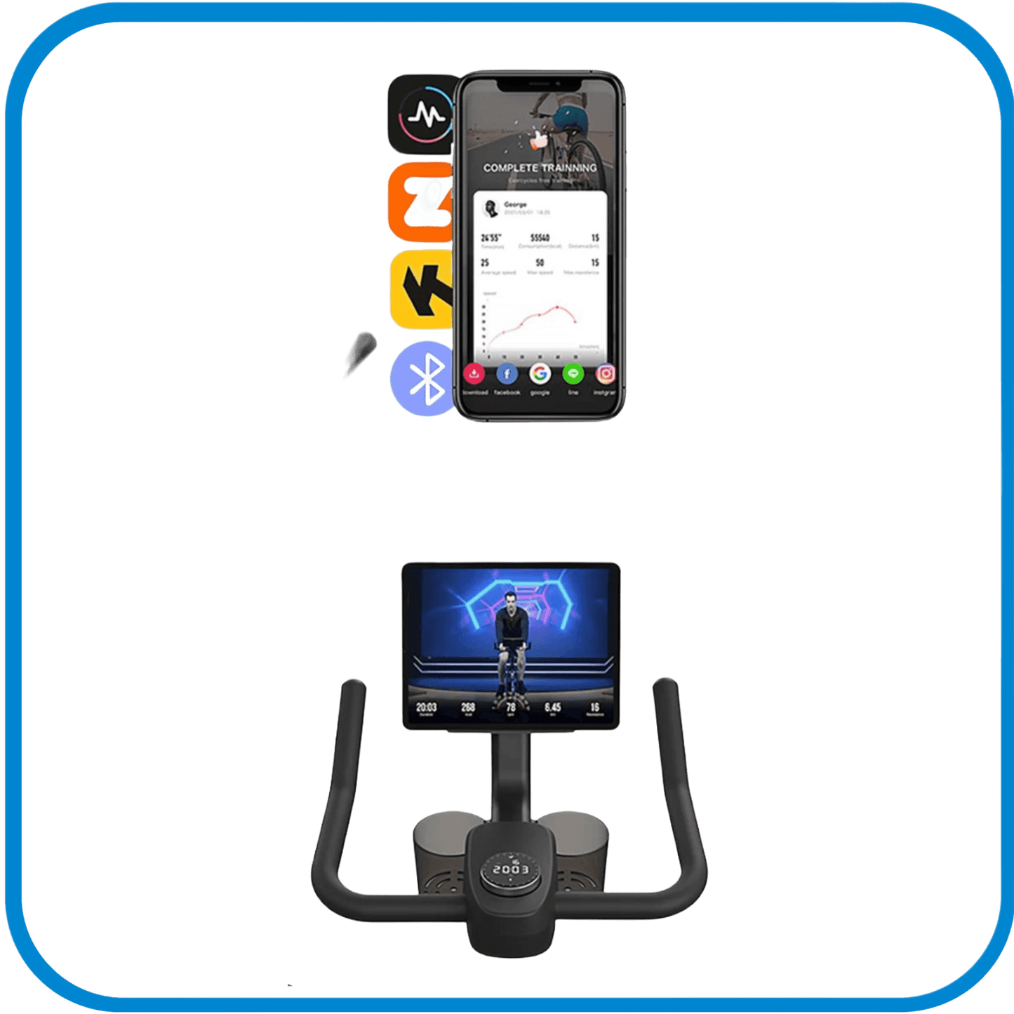 Cyclette Regolabile Con Monitor Bluetooth - L&G Sport e Benessere 