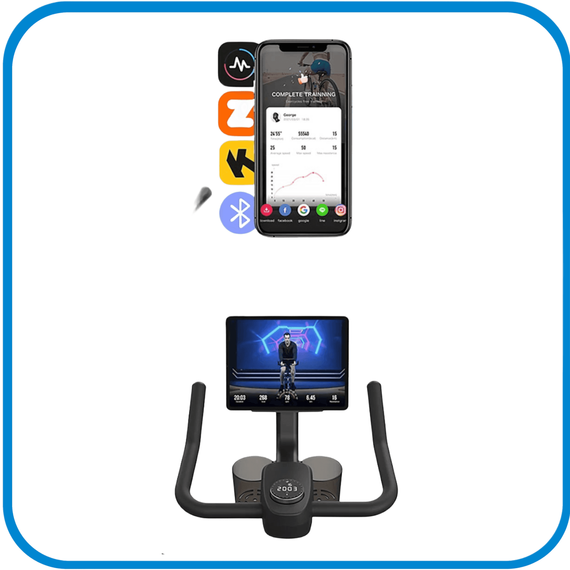 Cyclette Regolabile Con Monitor Bluetooth - L&G Sport e Benessere 