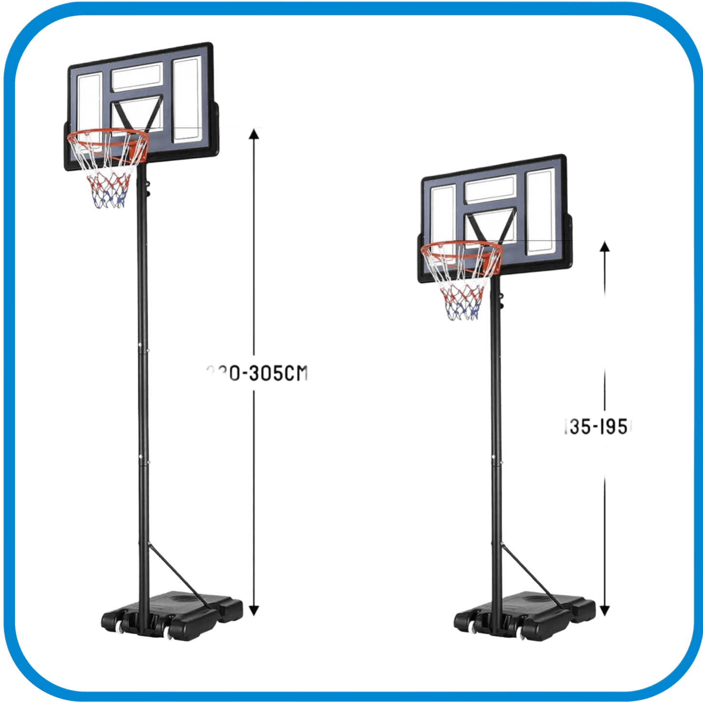 Canestro Da Basket Da 135 a 305 Cm - L&G Sport e Benessere 