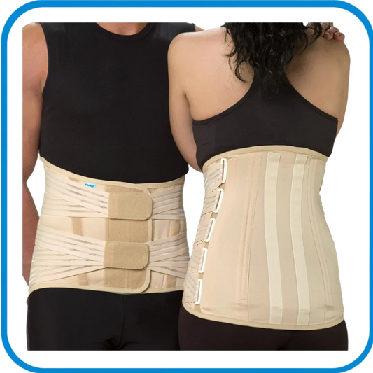 Corsetto Semirigido Lombosacrale Alto Con Rinforzi Paravertebrali E 4 Tiranti Pelvici - L&G Sport e Benessere 