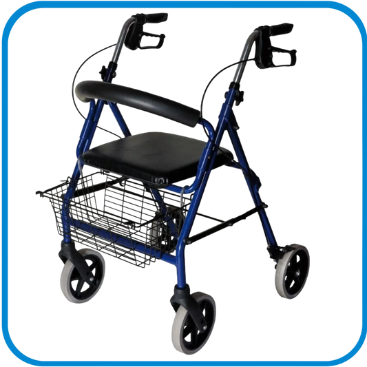 Rollator Pieghevole Superleggero Sedile Imbottito E Cestino - L&G Sport e Benessere 